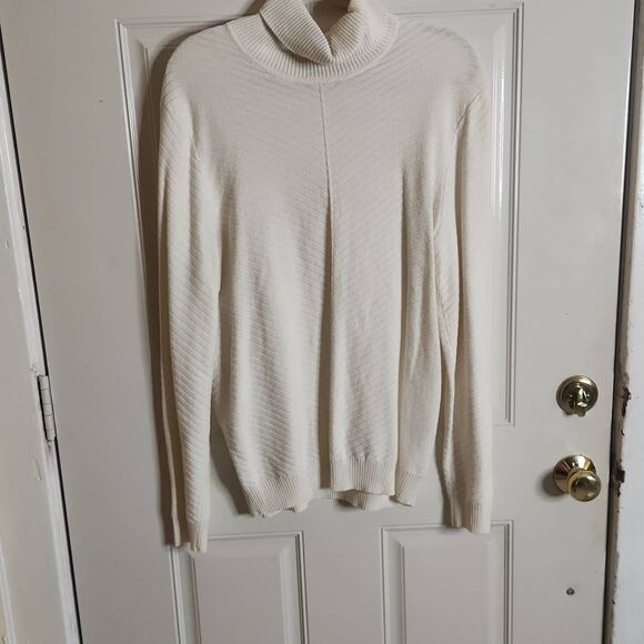INC International concepts beige turtleneck sweater men's size M - Picture 2 of 3